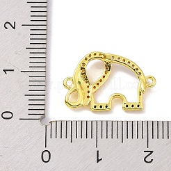 Golden Brass Micro Pave Cubic Zirconia Connector Charms&nbsp;KK-L209-049G-02