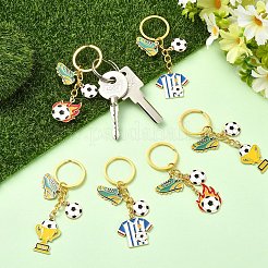 15Pcs 3 Styles Alloy Enamel Pendant Keychains&nbsp;KEYC-YW00301