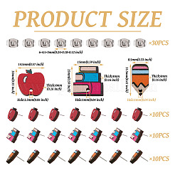 30Pcs 3 Style Teachers' Day Natural Wood Stud Earring Findings&nbsp;DIY-TA0006-63