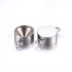 Tarnish Resistant 201 Stainless Steel Cabochon Connector Settings&nbsp;STAS-O107-03P-C