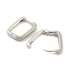 Brass with Cubic Zirconia Hoop Earrings&nbsp;EJEW-G363-18P
