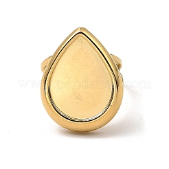 304 Stainless Steel Open Cuff Pad Ring Settings&nbsp;RJEW-Z018-40G