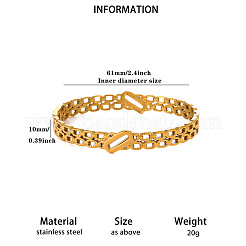 304 Stainless Steel Hollow Oval Hinged Cuff Bangles for Women&nbsp;WG12D70-01
