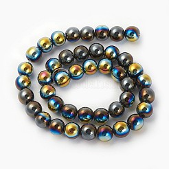 Electroplated Non-magnetic Synthetic Hematite Beads Strands&nbsp;G-P408-A-4mm