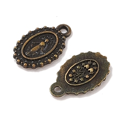 Oval Tibetan Style Alloy Charms&nbsp;TIBEP-D090-AB-NR