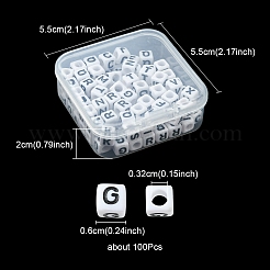 Acrylic Horizontal Hole Letter Beads&nbsp;MACR-YW0002-28