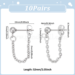 10Pair 304 Stainless Steel Ball Stud Earring&nbsp;EJEW-UN00022