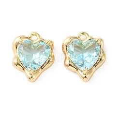 Brass Micro Pave Cubic Zirconia Charms&nbsp;KK-L208-06G-01
