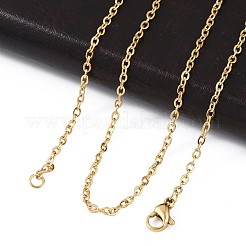 Ion Plating(IP) 304 Stainless Steel Cable Chain Necklaces&nbsp;NJEW-K090-01G