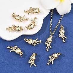 SHEGRACE Brass Micro Pave Clear Cubic Zirconia Pendants&nbsp;XGRQ29470-392G