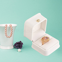 2Pcs PU Leather Ring Gift Boxes&nbsp;LBOX-CL0001-03