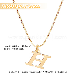 1pc 304 Stainless Steel Letter Pendant Necklaces&nbsp;NJEW-LP0001-38H-G