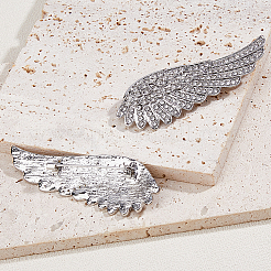 2Pcs Wing Alloy Rhinestone Brooches for Backpack Clothes&nbsp;JEWB-FH0002-05P