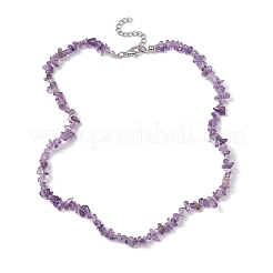 Natural Amethyst Chip Beaded Necklace&nbsp;NJEW-JN04615-06