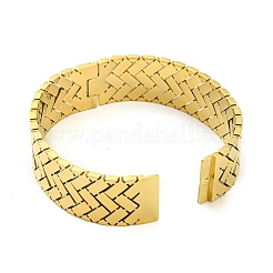 Ion Plating(IP) 304 Stainless Steel Wave Hinged Bangle&nbsp;BJEW-P298-05G