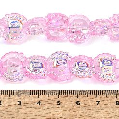 Electroplate Baking Paint Transparent Glass Beads Strands&nbsp;GL-CBA17FF-01H