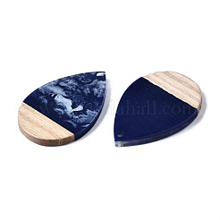 Opaque Resin & Walnut Wood Pendants&nbsp;X-RESI-T035-28-B01