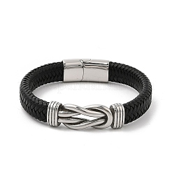 Braided Microfiber Leather Cord Bracelets for Men&nbsp;BJEW-Z081-05P