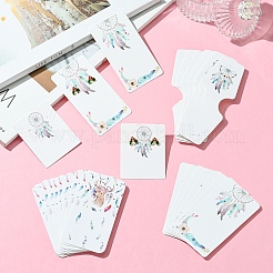 120Pcs 4 Styles Colorful Feather Printed Cardboard Paper Jewelry Display Cards for Earrings Necklaces Bracelets&nbsp;CDIS-YW0001-13