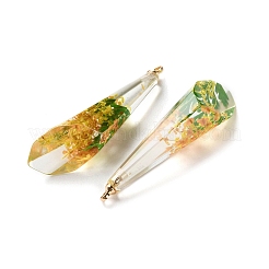 Inner Dried Flower Transparent Resin Pendants&nbsp;LS-RESI-A043-08C