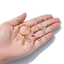 Iron Split Key Rings & Open Jump Rings & Screw Eye Pin Peg Bails Kits&nbsp;DIY-YW0009-10