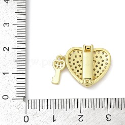 Brass Micro Pave Cubic Zirconia Slide Charms&nbsp;KK-D317-119G