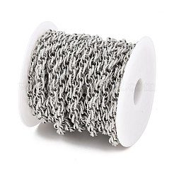 304 Stainless Steel Textured Rope Chains&nbsp;CHS-C022-03P