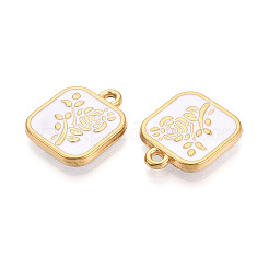 304 Stainless Steel Enamel Pendants&nbsp;STAS-N124-14G