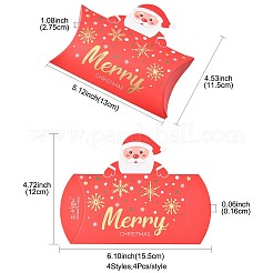16Pcs 4 Styles Christmas Theme Paper Pillow Gift Boxes&nbsp;CON-FS0001-22