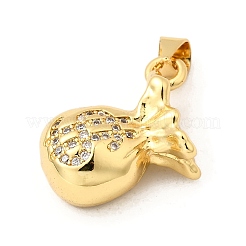 Brass Micro Pave Cubic Zirconia Pendants&nbsp;KK-I360-050G