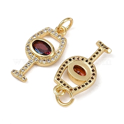 Brass Micro Pave Cubic Zirconia Pendants&nbsp;KK-I358-075G
