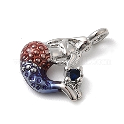 Brass Micro Pave Cubic Zirconia Enamel Pendants&nbsp;KK-L262-11P