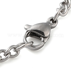 Non-Tarnish 304 Stainlessa Steel Curb Chain Pendant Necklaces&nbsp;NJEW-H034-03P