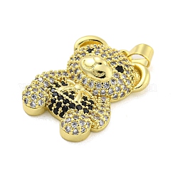 Brass Micro Pave Clear Cubic Zirconia Pendants&nbsp;KK-R159-12G-02