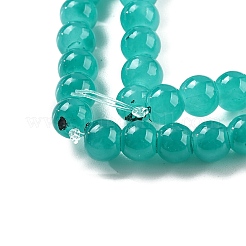 Baking Paint Imitation Jade Glass Round Bead Strands&nbsp;DGLA-XCP0001-23