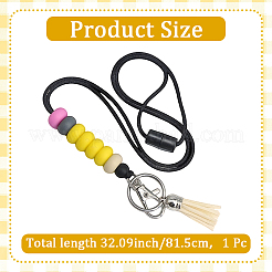 1Pc Silicone Flat Round Name Card Lanyards&nbsp;AJEW-CP0009-85