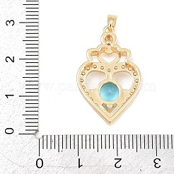 Valentine's Day Brass Micro Pave Cubic Zirconia Pendants&nbsp;KK-T086-01E