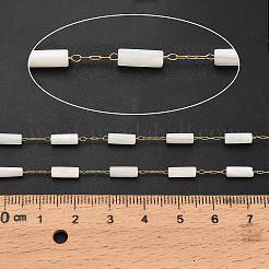 Handmade 304 Stainless Steel Shell Beads Column Link Chains&nbsp;CHS-B011-06G