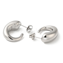Non-Tarnish 304 Stainless Steel Horn Stud Earrings&nbsp;EJEW-Z026-07P