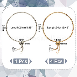8Pcs 2 Style Adjustable 304 Stainless Steel Slider Bracelets Set&nbsp;BJEW-UN0001-47