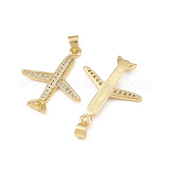 Brass Micro Pave Cubic Zirconia Pendants&nbsp;KK-F919-27G