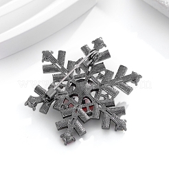 Christmas Snowflake Zinc Alloy Rhinestone  Brooches&nbsp;PW-WG3DC98-01