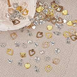 100Pcs 10 Styles Tibetan Style Alloy Charms&nbsp;FIND-SZ0003-61