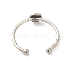 Tarnish Resistant 304 Stainless Steel Pad Ring Settings&nbsp;STAS-H217-01P-01