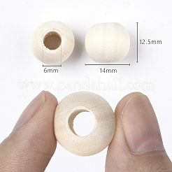 Unfinished Natural Wood European Beads&nbsp;X-WOOD-Q041-04D