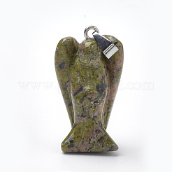 Angel Natural & Synthetic Mixed Stone Pendants with Brass Clasps&nbsp;G-R220-13