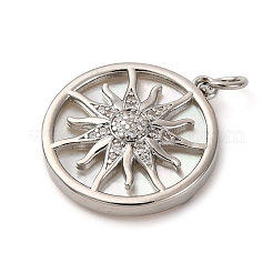 Brass Micro Pave Clear Cubic Zirconia Pendants&nbsp;KK-P308-83P