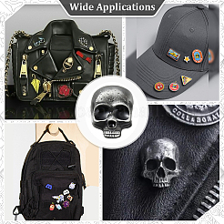 6Pcs Skull Alloy Lapel Pin Backs for Backpack Clothes&nbsp;JEWB-PH0001-37