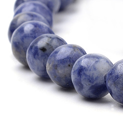 Natural Brazil Blue Spot Jasper Beads Strands&nbsp;X-G-S259-36-8mm