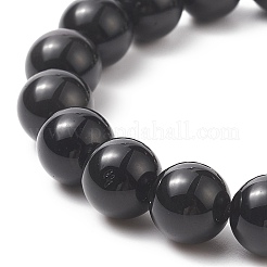 Natural Obsidian Beads Stretch Bracelets&nbsp;BJEW-JB03849-03